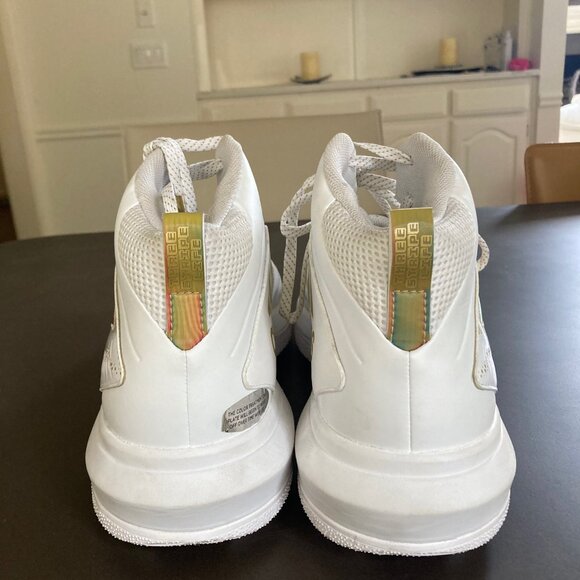 Adidas Nasty All American Bowl Football Cleats Men's Size 18 White Metallic Gold - Picture 5 of 9